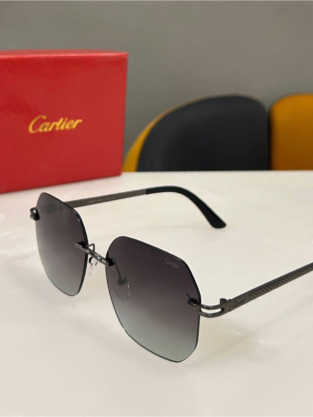 Cartier Rimless Sunglasses - Gradient Black